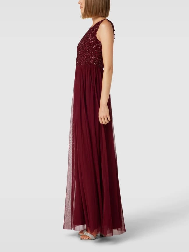 LACE & BEADS Abendkleid Mit Paillettenbesatz - Bordeaux Rot 4 LACE & BEADS Abendkleid Mit Paillettenbesatz - Bordeaux Rot – Bild 4