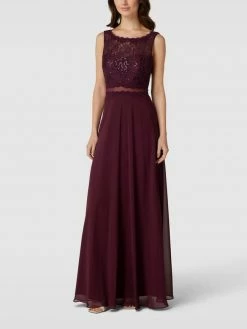 Vila-shop 33 Jake*s Cocktail Abendkleid Mit Zierbesatz - Aubergine