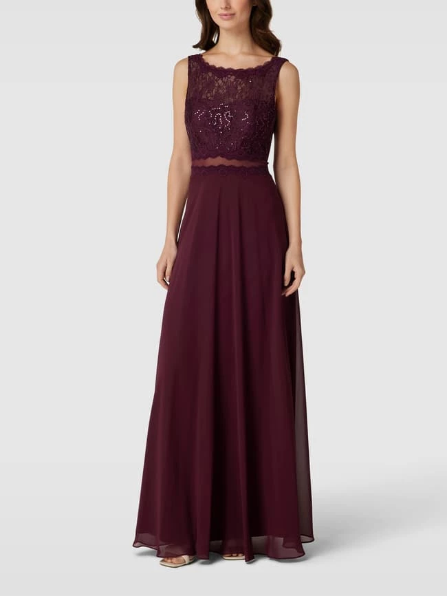 Jake*s Cocktail Abendkleid Mit Zierbesatz - Aubergine 1 Jake*s Cocktail Abendkleid Mit Zierbesatz - Aubergine