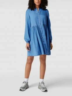 Vila Hemdblusenkleid Mit Maokragen Modell 'Vibista' - Jeans