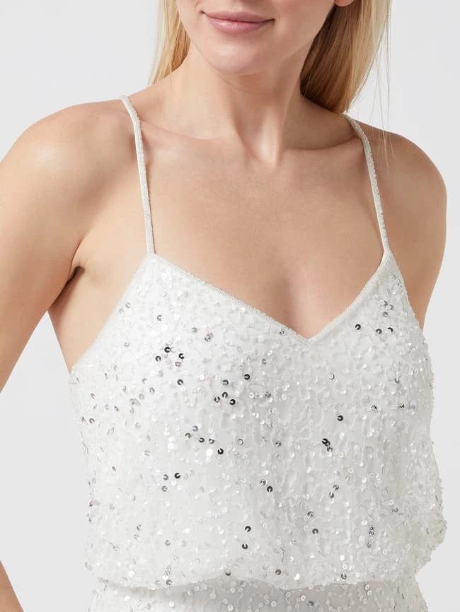 Jake*s Cocktail Abendkleid Mit Pailletten - Ecru 3 Jake*s Cocktail Abendkleid Mit Pailletten - Ecru – Bild 3