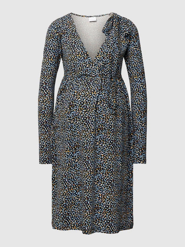 Mamalicious Blusenkleid Mit Allover-Muster Modell 'TESS' - Schwarz 2 Mamalicious Blusenkleid Mit Allover-Muster Modell 'TESS' - Schwarz – Bild 2