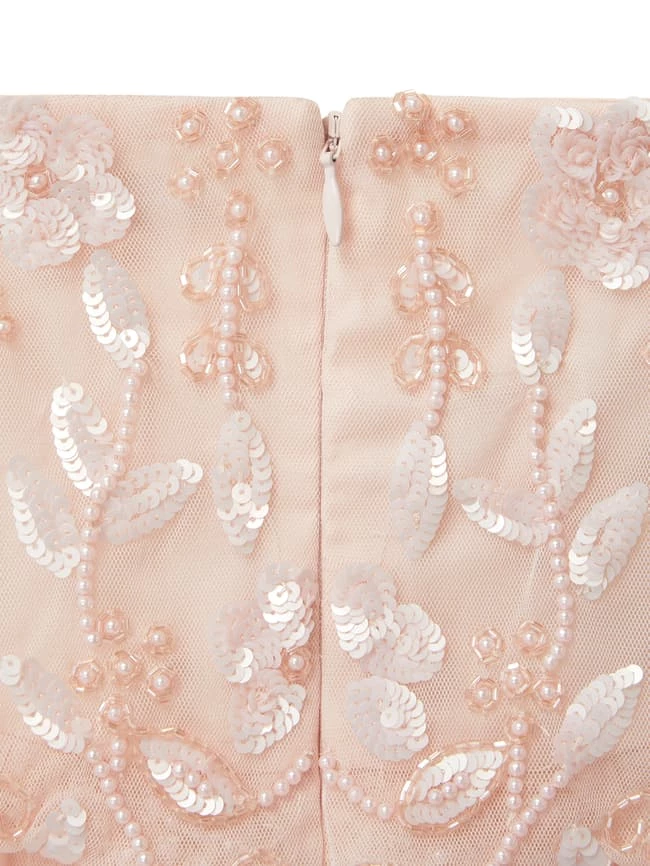 Jake*s Cocktail Abendkleid Aus Mesh Mit Zierperlen - Metallic Rosa Meliert 4 Jake*s Cocktail Abendkleid Aus Mesh Mit Zierperlen - Metallic Rosa Meliert – Bild 4