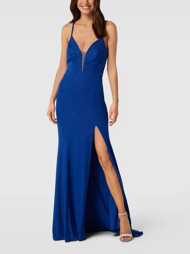 Mascara Abendkleid Mit Tiefem Gehschlitz - Royalblau 1 Mascara Abendkleid Mit Tiefem Gehschlitz - Royalblau
