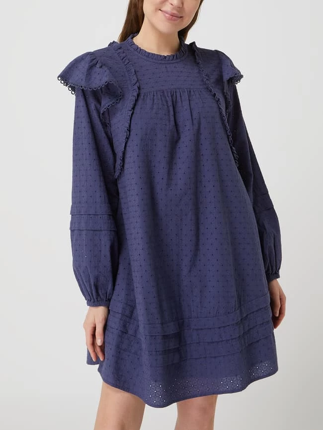Atelier Reve Kleid Mit Lochstickerei Modell 'Irestee' - Blau 4 Atelier Reve Kleid Mit Lochstickerei Modell 'Irestee' - Blau – Bild 4