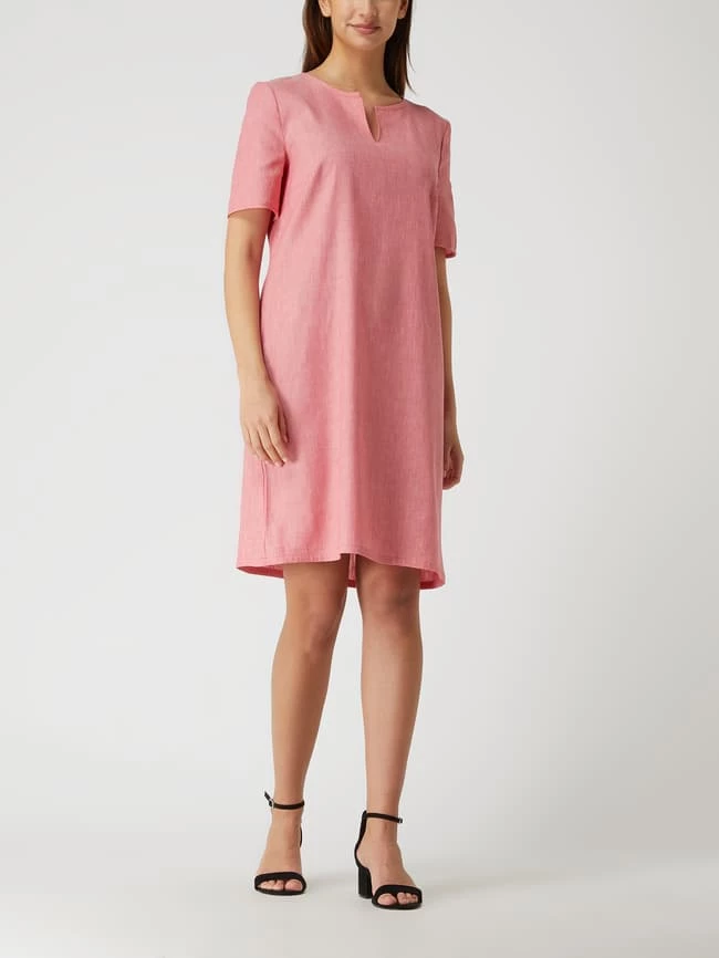 Montego Kleid Mit Leinen-Anteil - Pink Meliert 1 Montego Kleid Mit Leinen-Anteil - Pink Meliert