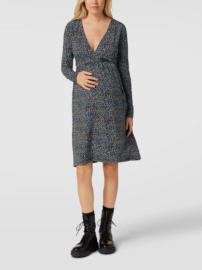 Mamalicious Blusenkleid Mit Allover-Muster Modell 'TESS' - Schwarz 4 Mamalicious Blusenkleid Mit Allover-Muster Modell 'TESS' - Schwarz – Bild 4