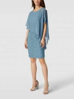 Swing Cocktailkleid Mit Asymmetrischem Cape - Rauchblau