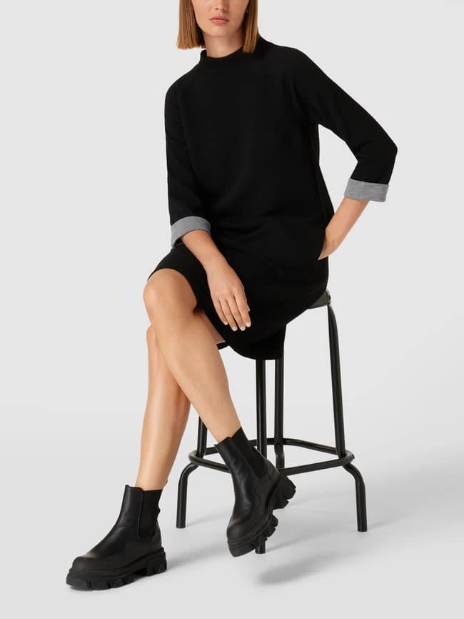 Betty Barclay Knielanges Kleid Mit Strukturmuster - Schwarz 1 Betty Barclay Knielanges Kleid Mit Strukturmuster - Schwarz