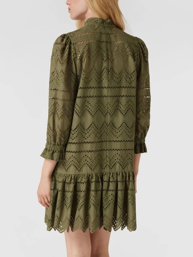 HUGO Minikleid Mit Lochstickerei - Khaki 5 HUGO Minikleid Mit Lochstickerei - Khaki – Bild 5