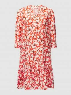 Alternative view of FREE/QUENT Knielanges Kleid Mit Floralem Allover-Muster - Rot