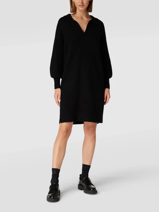 Kaffe Knielanges Kleid Mit V-Ausschnitt Modell 'Wendy' - Schwarz 1 Kaffe Knielanges Kleid Mit V-Ausschnitt Modell 'Wendy' - Schwarz