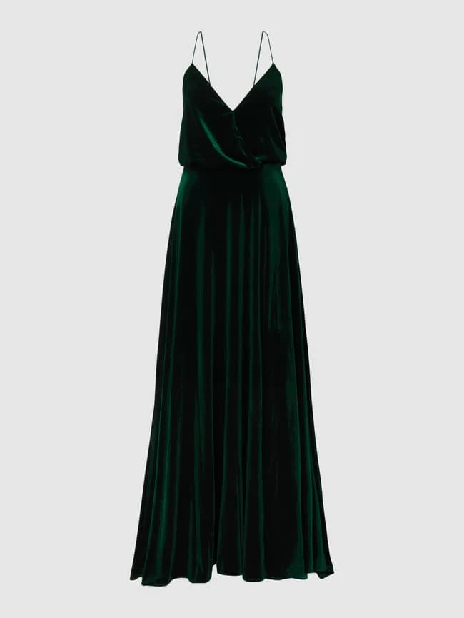 Unique Abendkleid Mit Gekreuzten Spaghettiträgern - Dunkelgrün 2 Unique Abendkleid Mit Gekreuzten Spaghettiträgern - Dunkelgrün – Bild 2