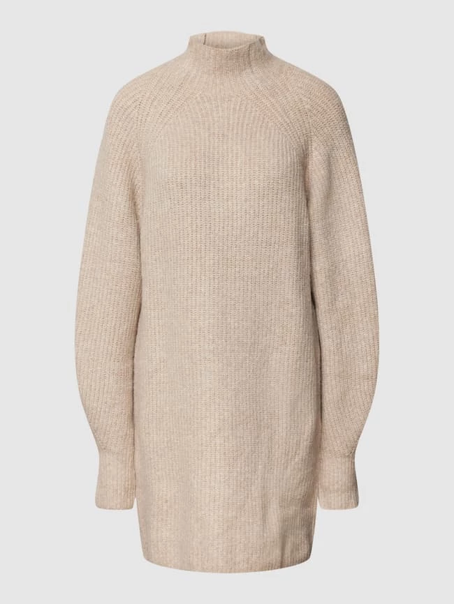 NA-KD Oversized Strickkleid Mit Stehkragen - Sand 2 NA-KD Oversized Strickkleid Mit Stehkragen - Sand – Bild 2