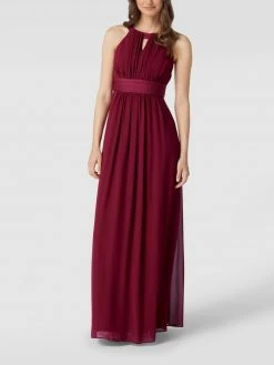 Jake*s Cocktail Abendkleid Mit Plisseefalten - Kirschrot