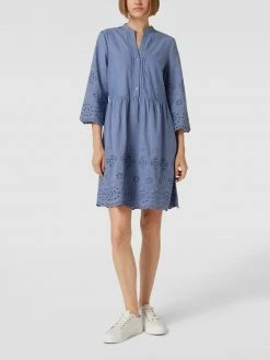 Vila-shop 21 Jake*s Collection Knielanges Kleid Mit Lochstickerei - Jeans