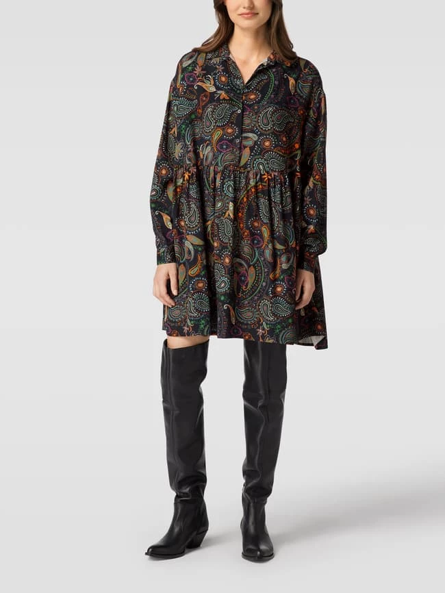 Jake*s Casual Minikleid Mit Paisley-Dessin - Schwarz 1 Jake*s Casual Minikleid Mit Paisley-Dessin - Schwarz