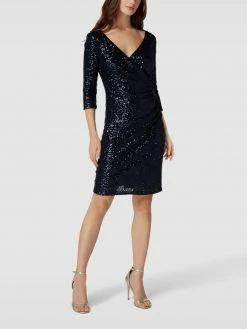 Paradi Cocktailkleid In Wickel-Optik - Dunkelblau