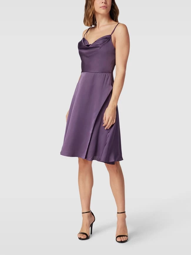 Luxuar Cocktailkleid Mit Wasserfall-Ausschnitt - Mauve 1 Luxuar Cocktailkleid Mit Wasserfall-Ausschnitt - Mauve