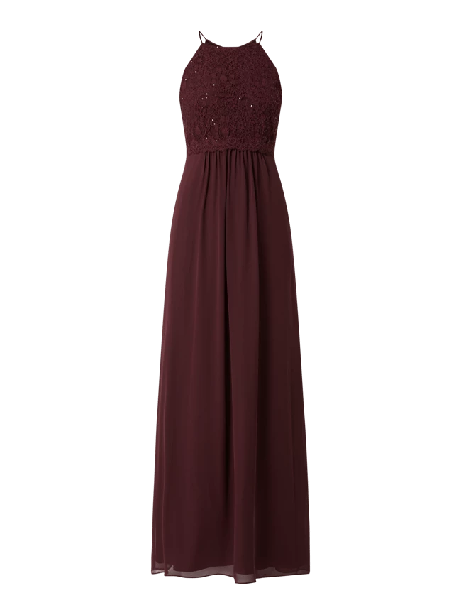 Jake*s Cocktail Abendkleid Mit Oberteil Aus Floraler Spitze - Aubergine 2 Jake*s Cocktail Abendkleid Mit Oberteil Aus Floraler Spitze - Aubergine – Bild 2