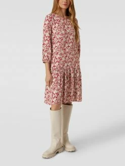 S.Oliver RED LABEL Blusenkleid Mit Allover-Muster Modell 'Flower' - Rot