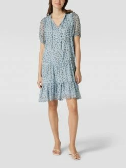 MOS MOSH Knielanges Kleid Mit Allover-Muster - Hellblau