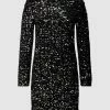 Pieces Kleid Mit Paillettenbesatz Modell 'KAM' - Schwarz