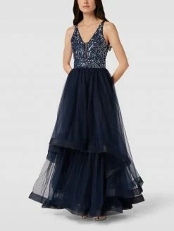 LACE & BEADS Abendkleid Mit Zierbesatz - Marineblau
