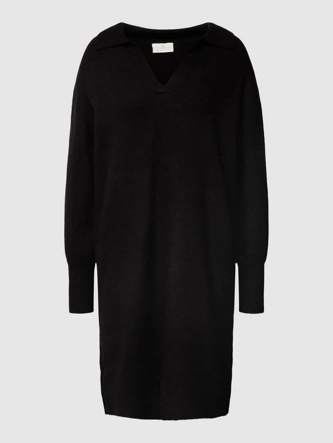 Kaffe Knielanges Kleid Mit V-Ausschnitt Modell 'Wendy' - Schwarz 2 Kaffe Knielanges Kleid Mit V-Ausschnitt Modell 'Wendy' - Schwarz – Bild 2