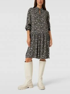 Jake*s Collection Knielanges Kleid Mit Paisley-Muster - Schwarz