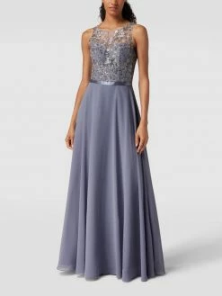 Luxuar Abendkleid Mit Paillettenbesatz - Bleu