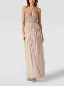 LACE & BEADS Abendkleid Mit Ziersteinen - Hellrosa