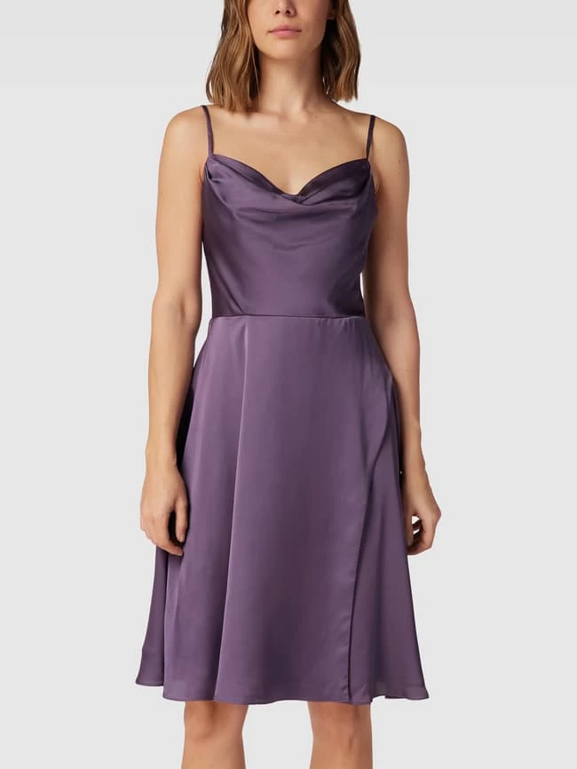Luxuar Cocktailkleid Mit Wasserfall-Ausschnitt - Mauve 4 Luxuar Cocktailkleid Mit Wasserfall-Ausschnitt - Mauve – Bild 4