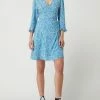 Pieces Wickelkleid Aus Viskose Modell 'Valma' - Blau