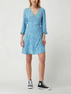 Pieces Wickelkleid Aus Viskose Modell 'Valma' - Blau