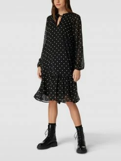 Kaffe Blusenkleid Mit Allover-Muster - Schwarz