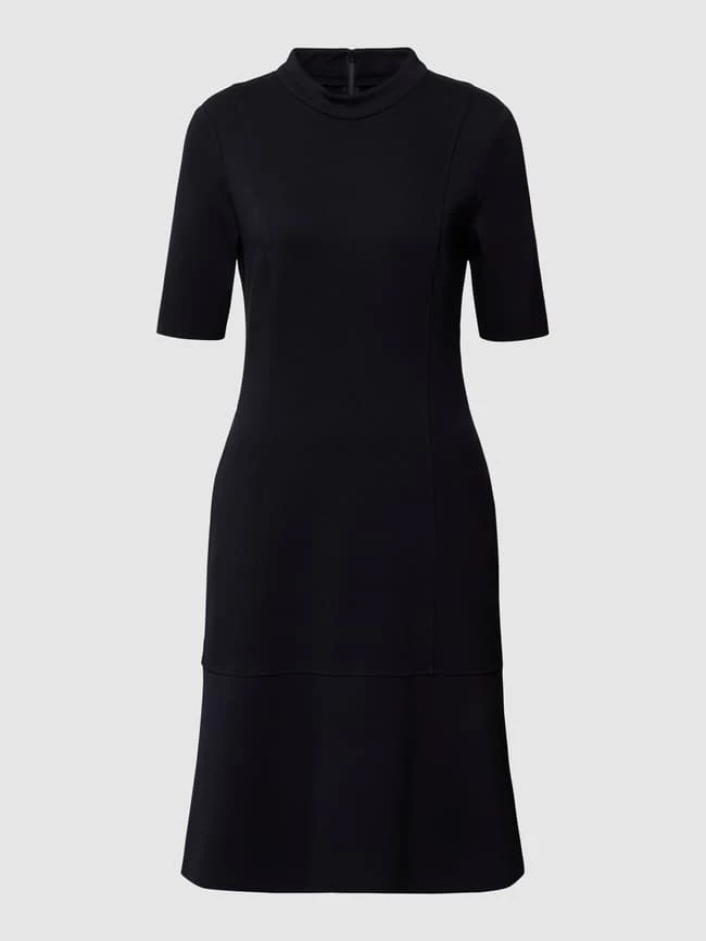 Taifun Knielanges Kleid Mit Rundhalsausschnitt - Marineblau 2 Taifun Knielanges Kleid Mit Rundhalsausschnitt - Marineblau – Bild 2