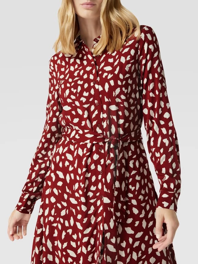 Vila Hemdblusenkleid Mit Allover-Muster Modell 'Vipaya' - Rostrot 3 Vila Hemdblusenkleid Mit Allover-Muster Modell 'Vipaya' - Rostrot – Bild 3