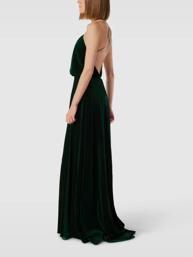 Unique Abendkleid Mit Gekreuzten Spaghettiträgern - Dunkelgrün 4 Unique Abendkleid Mit Gekreuzten Spaghettiträgern - Dunkelgrün – Bild 4