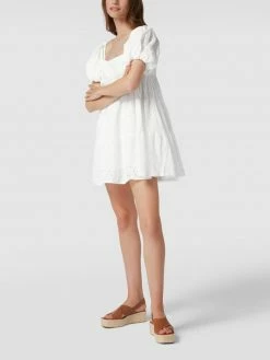 Bardot Minikleid Mit Lochstickerei - Offwhite