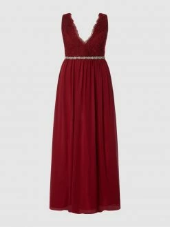 My Mascara Curves PLUS SIZE Abendkleid Aus Tüll Und Chiffon - Bordeaux Rot