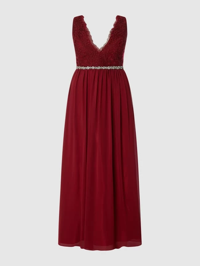 My Mascara Curves PLUS SIZE Abendkleid Aus Tüll Und Chiffon - Bordeaux Rot 1 My Mascara Curves PLUS SIZE Abendkleid Aus Tüll Und Chiffon - Bordeaux Rot