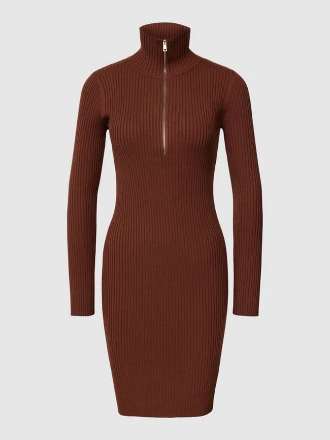 REVIEW Minikleid Mit Stehkragen - Schokobraun 2 REVIEW Minikleid Mit Stehkragen - Schokobraun – Bild 2