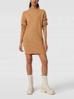 HUGO Strickkleid Mit Stehkragen Modell 'SOSONZY' - Camel