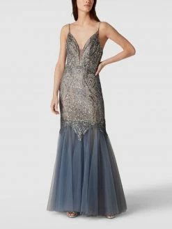 Mascara Abendkleid Mit Pailettenbesatz - Bleu