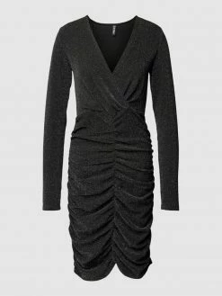 Pieces Kleid Mit Raffung Modell 'LINA' - Schwarz