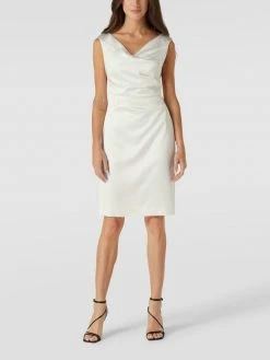Vera Mont Cocktailkleid Mit Wasserfall-Ausschnitt - Offwhite