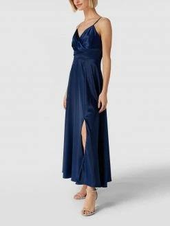 Paradi Abendkleid In Midilänge Mit V-Ausschnitt - Dunkelblau