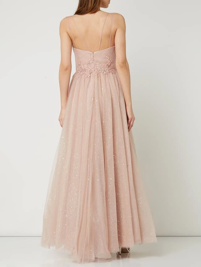 Mascara Abendkleid Aus Tüll Mit Glitter-Effekt - Mauve 4 Mascara Abendkleid Aus Tüll Mit Glitter-Effekt - Mauve – Bild 4