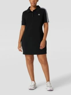 Adidas Originals Plus PLUS SIZE Polokleid Mit Label-Stitching Modell 'TEE' - Schwarz